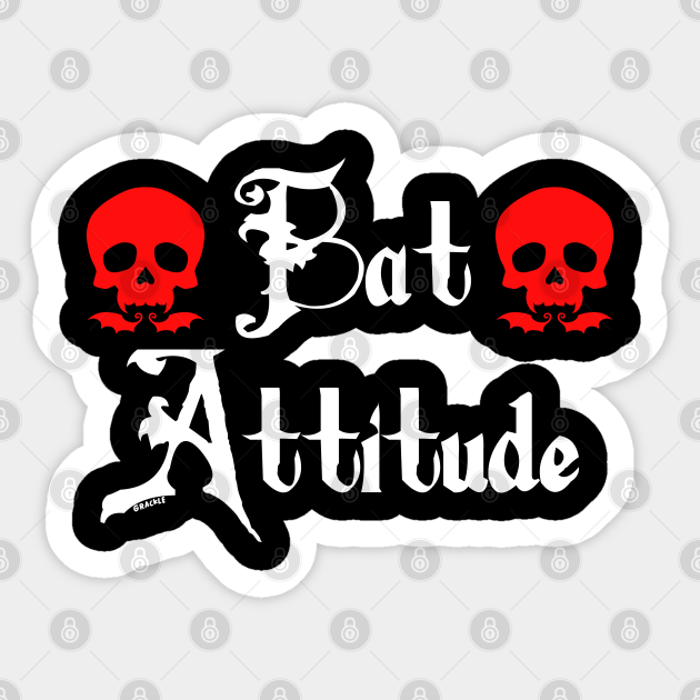 Bat Attitude (Red Version) - Gothic Aesthetic - Sticker | TeePublic